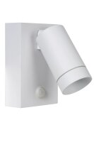 Wandspot Bewegungsmelder flexibel Weiß GU10 H:15 cm