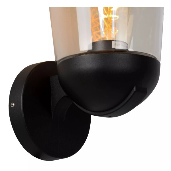 Außenwandleuchte Aluminium Glas Schwarz IP44 E27 Garten