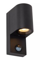Wandleuchte Bewegungsmelder Aluminium Schwarz IP65 GU10