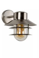 Außenlampe Wand Glas Aluminium in Chrom IP44 E27...