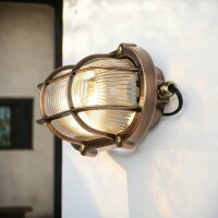 Außenwandleuchte Messing massiv Glas E27 IP64 B: 21 cm