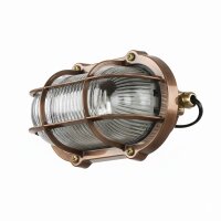 Außenwandleuchte Messing massiv Glas E27 IP64 B: 21 cm
