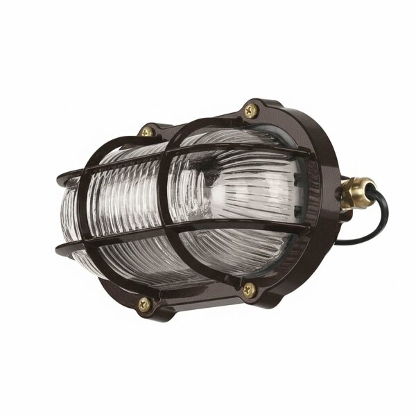 Außenleuchte Wand Messing Glas E27 IP64 B: 21 cm
