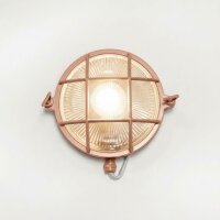 Kellerlampe Echt-Messing Glas D: 24 cm IP64 in Kupfer