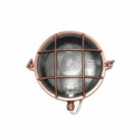 Kellerlampe Echt-Messing Glas D: 24 cm IP64 in Kupfer