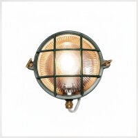 Außenlampe Wand Messing Glas D: 24 cm rund IP64...
