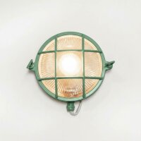 Wandlampe außen Messing Glas E27 IP64 rund D: 24 cm