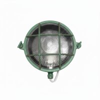 Wandlampe außen Messing Glas E27 IP64 rund D: 24 cm