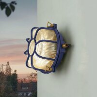 Kellerlampe Echt-Messing Glas E27 IP64 rund D: 22 cm