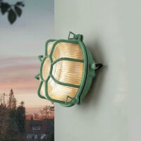 Kellerleuchte Glas Messing E27 IP64 &Oslash; 22 cm...