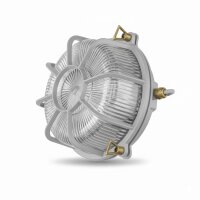 Wandlampe außen Messing massiv Glas D: 22 cm IP64 Grau