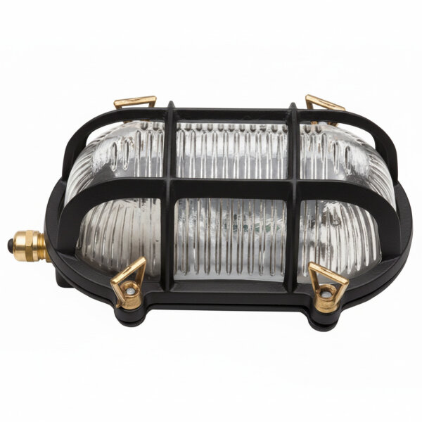 Wandlampe außen Messing Glas Weiß 18 cm breit IP64
