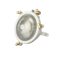 Wandleuchte au&szlig;en Messing massiv Glas &Oslash; 14 cm rund IP44
