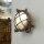 Kellerlampe Glas Messing massiv G9 IP44 rund Ø 14 cm