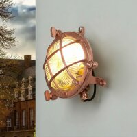 Au&szlig;enleuchte Wand Messing massiv Glas D: 14 cm IP44 G9