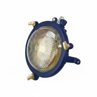 Außenwandlampe Echt-Messing Glas G9 IP44 rund...