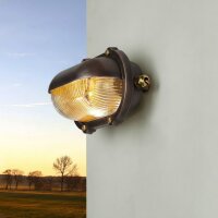 Außenwandleuchte Echt-Messing Glas E27 IP64 B: 21 cm