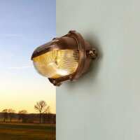 Wandleuchte außen Echt-Messing Glas E27 IP64 Maritim