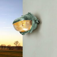Wandlampe außen Messing massiv Glas B: 21 cm IP64 E27