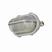 Wandlampe außen Echt-Messing Glas 21 cm breit IP64...