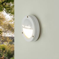 Wandleuchte au&szlig;en Echt-Messing Glas D: 14 cm rund IP64