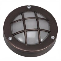 Kellerleuchte Echt-Messing Glas G9 IP64 Ø 14 cm rund