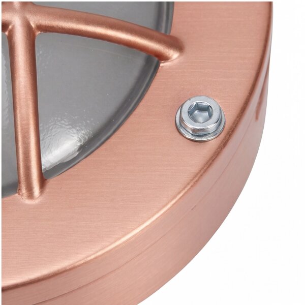 Außenlampe Wand Messing Glas D: 14 cm IP64 in Kupfer G9
