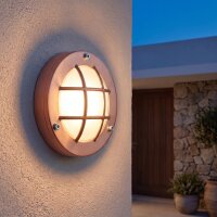 Außenlampe Wand Messing Glas D: 14 cm IP64 in...