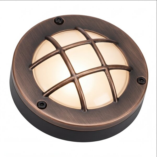 Wandlampe außen Messing Glas rund D: 14 cm IP64 G9 AGIA