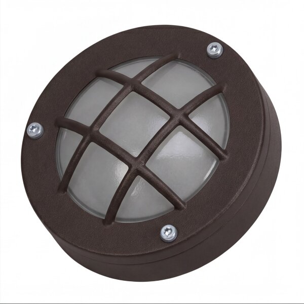 Außenwandlampe Glas Messing G9 IP64 Ø 14 cm rund