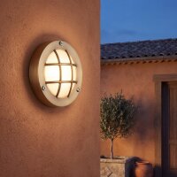 Au&szlig;enwandlampe Messing Maritim rund Terrasse Haus