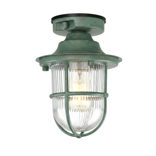 Deckenlampe außen Echt-Messing Glas Ø 16 cm IP54 E27