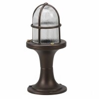 Sockelleuchte Echt-Messing Glas 25 cm hoch IP64 E27