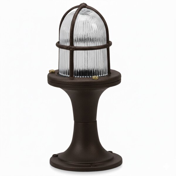 Wegeleuchte Echt-Messing Glas 25 cm hoch IP64 E27