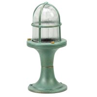 Sockelleuchte Glas Echt-Messing E27 IP64 25 cm hoch