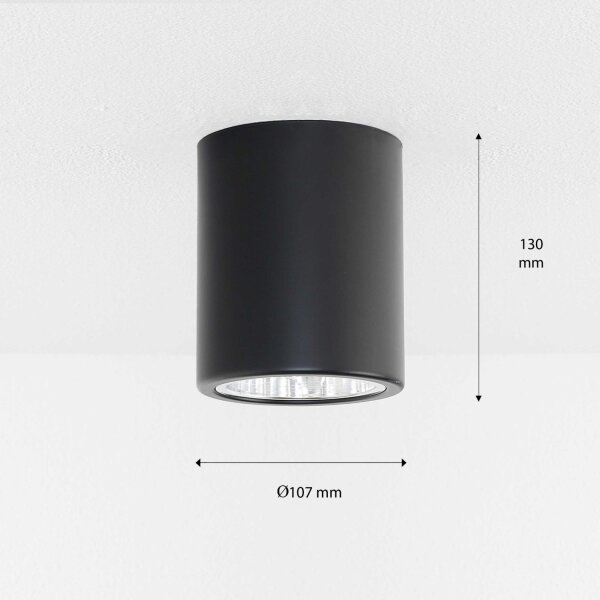 Runde Deckenleuchte DOWNLIGHT ROUND in Schwarz