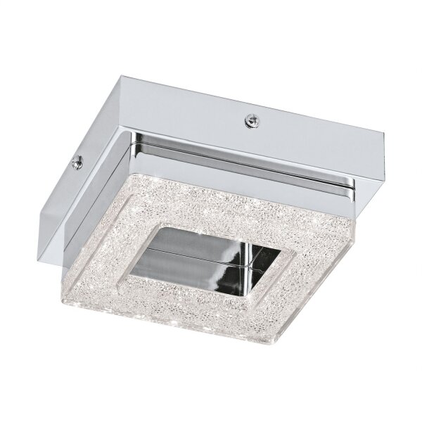 Eckige Funkel LED Deckenleuchte Fradelo Chrom