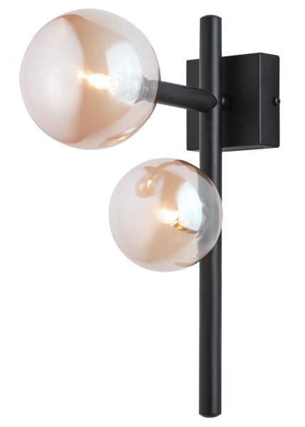 Metall Wandleuchte Schwarz Bernstein inkl. LED G9