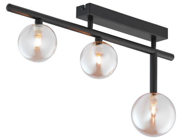 Metall Deckenlampe Glas in Bernstein für G9