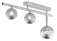Loft Deckenleuchte Glas Metall f&uuml;r G9 GLENNA