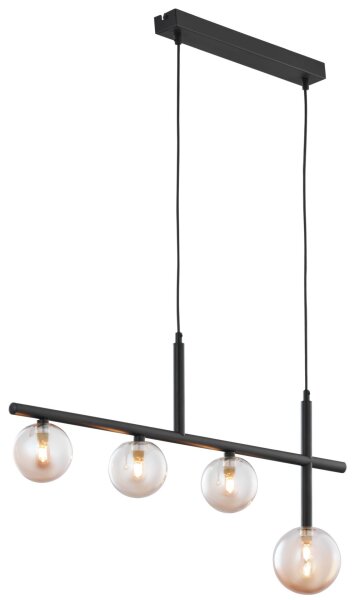 Stilvolle Hängelampe Schwarz für G9 L:86cm