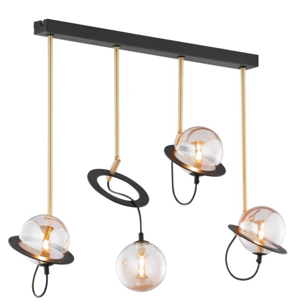 Pendelleuchte Schwarz L:80cm für G9 flexibel
