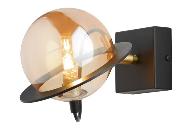 Loft Wandspot Metall Schwarz für G9 Planet