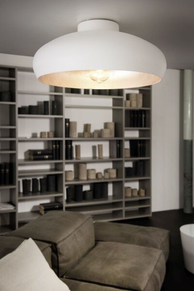 Plafonnier Mogano argent Ø40cm