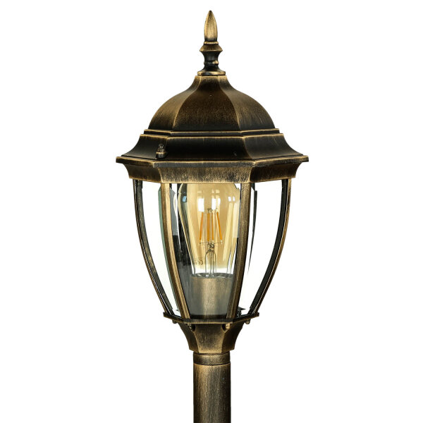 Außenstehlampe in edlem antik-gold