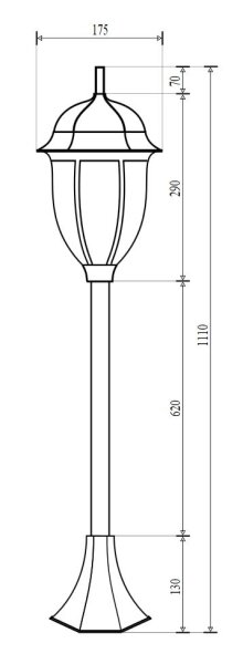 Außenstehlampe in edlem antik-gold