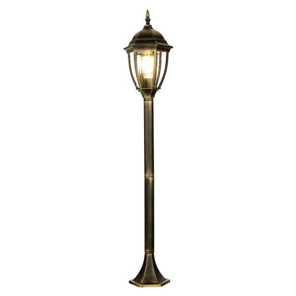 Außenstehlampe in edlem antik-gold