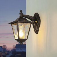 Au&szlig;enleuchte Wand Echt-Messing E27 IP43 H: 23 cm