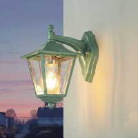 Au&szlig;enlampe Wand Echt-Messing 23 cm hoch IP43...