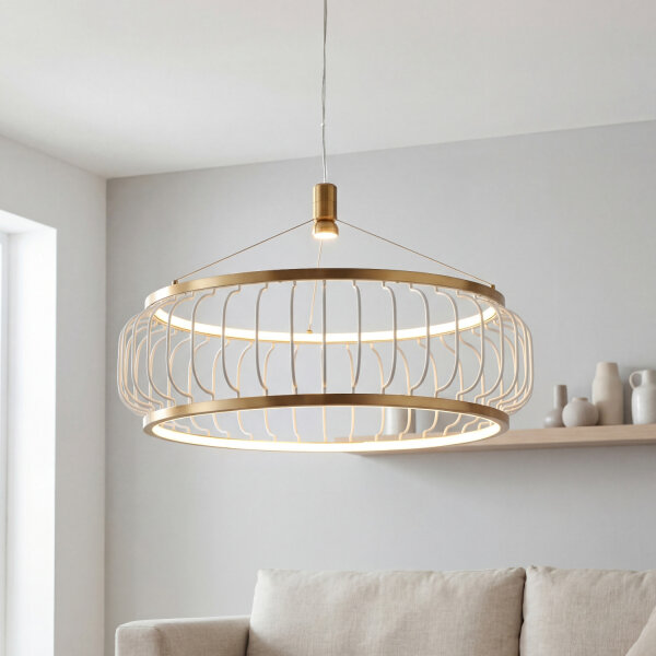 Hängeleuchte LED Metall D: 57,5 cm rund H: max. 120 cm